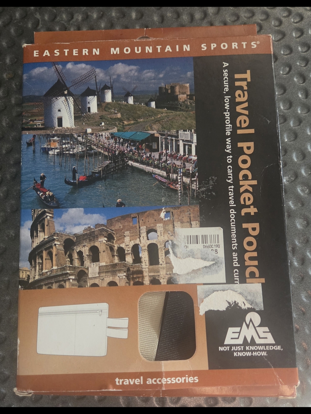 Eastern Mountain Sports Brown and Black Travel Pocket Pouch Packaging Sleeve